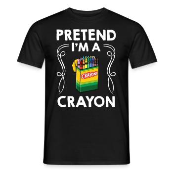 Crayon Box Colored Pencil Wax Case Wax Crayon - Men's T-Shirt - black - Front - AI Model Male 178 light (178cm)