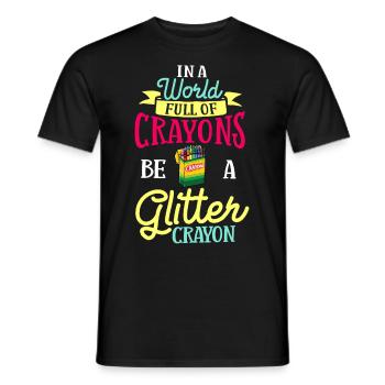 Crayon Box Colored Pencil Wax Case Wax Crayon - Men's T-Shirt - black - Front - AI Model Male 178 light (178cm)