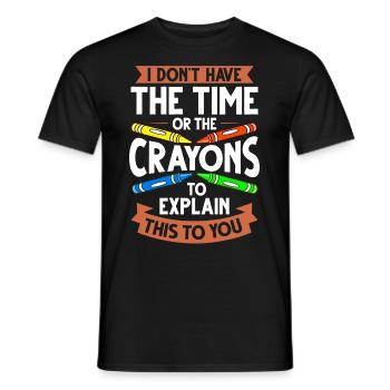 Crayon Box Colored Pencil Wax Case Wax Crayon - Men's T-Shirt - black - Front - AI Model Male 178 light (178cm)