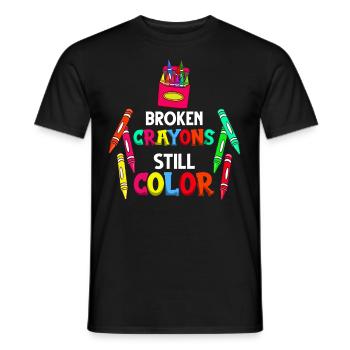 Crayon Box Colored Pencil Wax Case Wax Crayon - Men's T-Shirt - black - Front - AI Model Male 178 light (178cm)