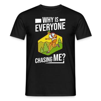 Cross Country Running Crosslauf Geländelauf Laufen - Heren T-shirt - zwart - Voor - AI Model Male 178 light (178cm)
