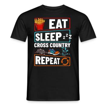 Cross Country Running Crosslauf Geländelauf Laufen - Men's T-Shirt - black - Front - AI Model Male 178 light (178cm)