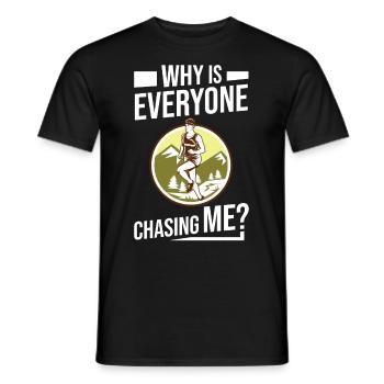 Cross Country Running Crosslauf Geländelauf Laufen - Men's T-Shirt - black - Front - AI Model Male 178 light (178cm)