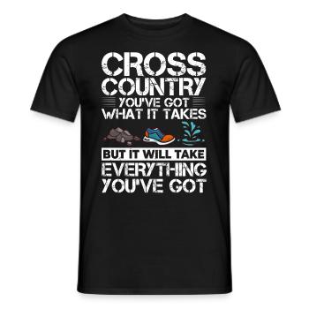 Cross Country Running Crosslauf Geländelauf Laufen - Heren T-shirt - zwart - Voor - AI Model Male 178 light (178cm)