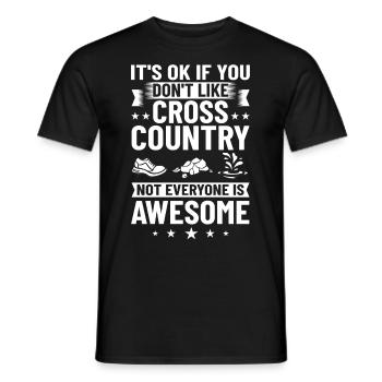 Cross Country Running Crosslauf Geländelauf Laufen - Heren T-shirt - zwart - Voor - AI Model Male 178 light (178cm)