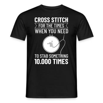 Cross Stitch Pattern Cross Stitch Needles Embroidery Weaving - Men's T-Shirt - black - Front - AI Model Male 178 light (178cm)