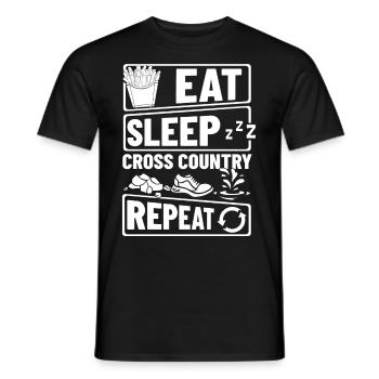 Cross Country Running Crosslauf Geländelauf Laufen - Heren T-shirt - zwart - Voor - AI Model Male 178 light (178cm)