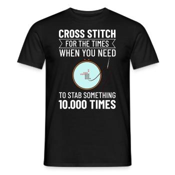 Cross Stitch Pattern Cross Stitch Needles Embroidery Weaving - Men's T-Shirt - black - Front - AI Model Male 178 light (178cm)