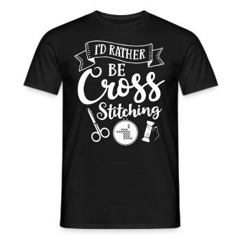 Cross Stitch Pattern Cross Stitch Needles Embroidery Weaving - Men's T-Shirt - black - Front - AI Model Male 178 light (178cm)