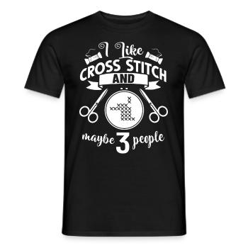 Cross Stitch Pattern Cross Stitch Needles Embroidery Weaving - Men's T-Shirt - black - Front - AI Model Male 178 light (178cm)