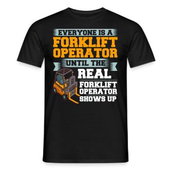 Gabelstapler Fahrer Stapler Hubstapler Hubwagen - Männer T-Shirt - Schwarz - Vorne - AI Model Male 178 light (178cm)