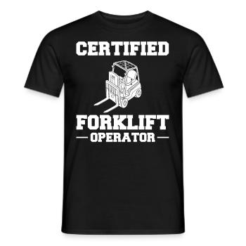 Gabelstapler Fahrer Stapler Hubstapler Hubwagen - Männer T-Shirt - Schwarz - Vorne - AI Model Male 178 light (178cm)
