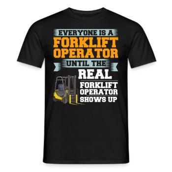 Gabelstapler Fahrer Stapler Hubstapler Hubwagen - Männer T-Shirt - Schwarz - Vorne - AI Model Male 178 light (178cm)
