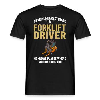 Gabelstapler Fahrer Stapler Hubstapler Hubwagen - Männer T-Shirt - Schwarz - Vorne - AI Model Male 178 light (178cm)