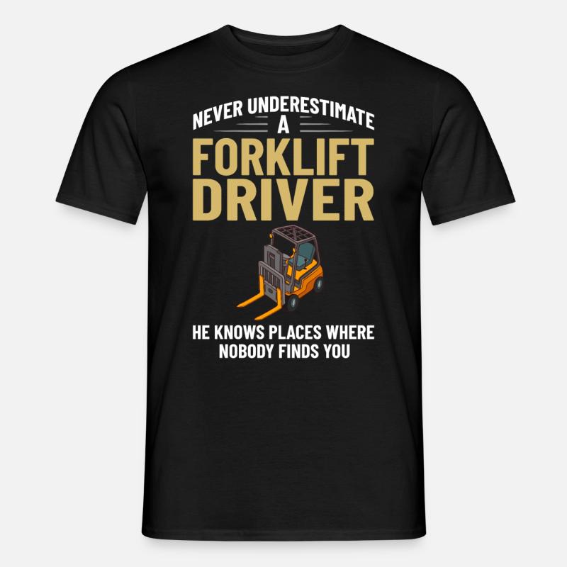 Gabelstapler Fahrer Stapler Hubstapler Hubwagen - Männer T-Shirt - Schwarz