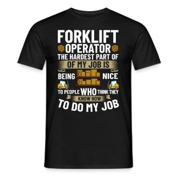 Gabelstapler Fahrer Stapler Hubstapler Hubwagen - Männer T-Shirt - Schwarz - Vorne - AI Model Male 178 light (178cm)