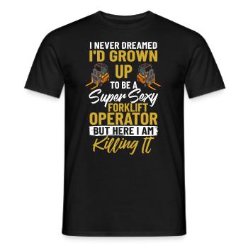 Gabelstapler Fahrer Stapler Hubstapler Hubwagen - Männer T-Shirt - Schwarz - Vorne - AI Model Male 178 light (178cm)