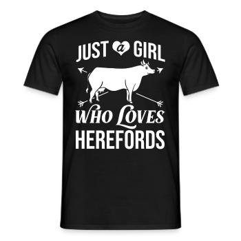 Hereford Vache Bovins Bull Élevage bovin Agriculteur - T-shirt homme - noir - Devant - AI Model Male 178 light (178cm)