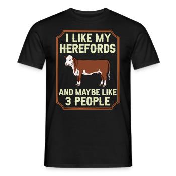 Hereford Vache Bovins Bull Élevage bovin Agriculteur - T-shirt homme - noir - Devant - AI Model Male 178 light (178cm)