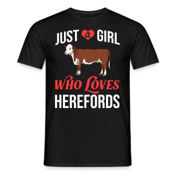 Hereford Vache Bovins Bull Élevage bovin Agriculteur - T-shirt homme - noir - Devant - AI Model Male 178 light (178cm)