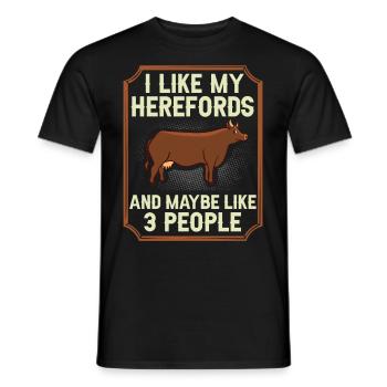 Hereford Vache Bovins Bull Élevage bovin Agriculteur - T-shirt homme - noir - Devant - AI Model Male 178 light (178cm)