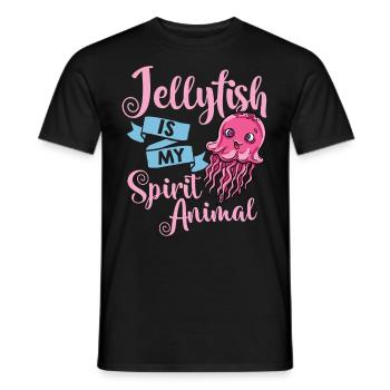 Qualle Meduse Fisch Tank Meerestiere Aquarium - Männer T-Shirt - Schwarz - Vorne - AI Model Male 178 light (178cm)