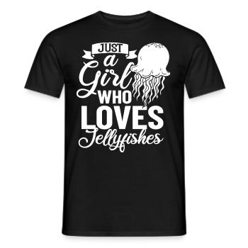 Qualle Meduse Fisch Tank Meerestiere Aquarium - Männer T-Shirt - Schwarz - Vorne - AI Model Male 178 light (178cm)