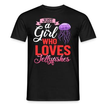 Qualle Meduse Fisch Tank Meerestiere Aquarium - Männer T-Shirt - Schwarz - Vorne - AI Model Male 178 light (178cm)