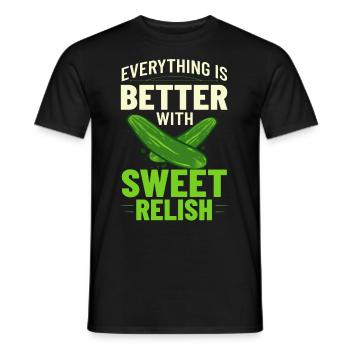 Sweet Relish Pickles Bottle Spice Jar - Men's T-Shirt - black - Front - AI Model Male 178 light (178cm)