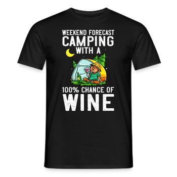 Camping Wine Drinker Beginner Camper Hiking - Men's T-Shirt - black - Front - AI Model Male 178 light (178cm)