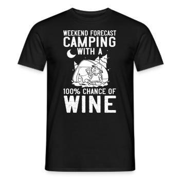 Camping Wine Drinker Beginner Camper Hiking - Men's T-Shirt - black - Front - AI Model Male 178 light (178cm)