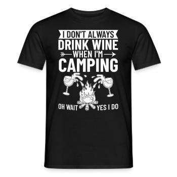 Camping Wine Drinker Beginner Camper Hiking - Men's T-Shirt - black - Front - AI Model Male 178 light (178cm)