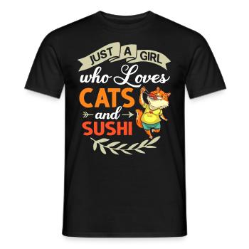 Katze Sushi Japanische Nigiri Schüssel Maker - Männer T-Shirt - Schwarz - Vorne - AI Model Male 178 light (178cm)