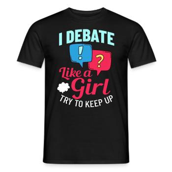 Debate Political Discussion Debate Argument - Men's T-Shirt - black - Front - AI Model Male 178 light (178cm)