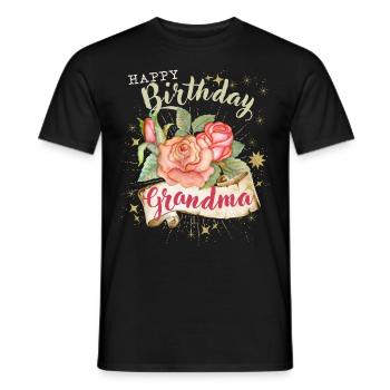 Grandma-Grandma Birthday Vintage-Happy Birthday Grandma - Men's T-Shirt - black - Front - AI Model Male 178 light (178cm)