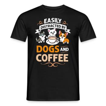 Cafetière Chien Machine Puppy Cup Grains - T-shirt homme - noir - Devant - AI Model Male 178 light (178cm)