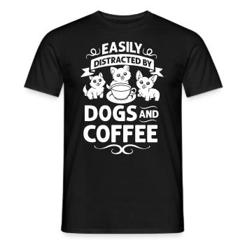 Cafetière Chien Machine Puppy Cup Grains - T-shirt homme - noir - Devant - AI Model Male 178 light (178cm)