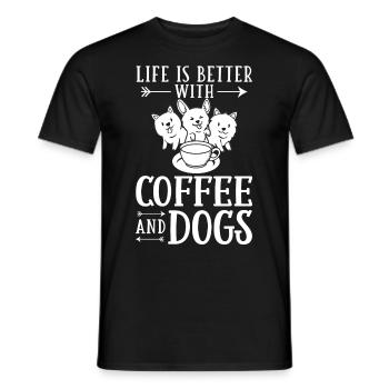 Cafetière Chien Machine Puppy Cup Grains - T-shirt homme - noir - Devant - AI Model Male 178 light (178cm)