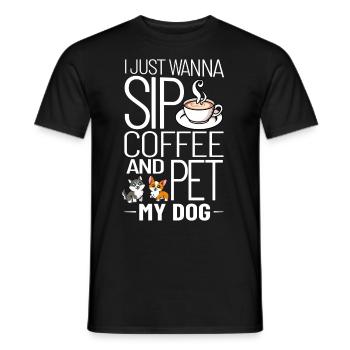 Cafetière Chien Machine Puppy Cup Grains - T-shirt homme - noir - Devant - AI Model Male 178 light (178cm)