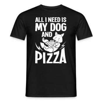 Pizza Hund Essen Pizzeria Italienisch Welpen - Männer T-Shirt - Schwarz - Vorne - AI Model Male 178 light (178cm)