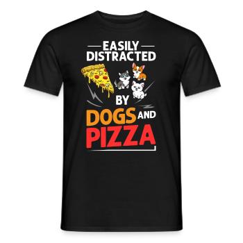 Pizza Hund Essen Pizzeria Italienisch Welpen - Männer T-Shirt - Schwarz - Vorne - AI Model Male 178 light (178cm)