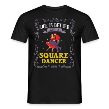 Square Dance Musik Caller Volkstanz Tänzer Usa - Männer T-Shirt - Schwarz - Vorne - AI Model Male 178 light (178cm)