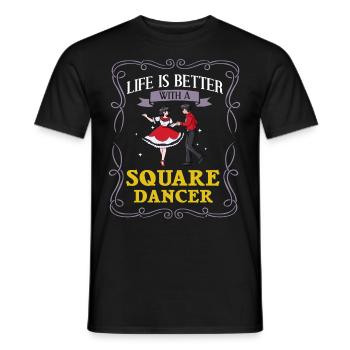 Square Dance Musik Caller Volkstanz Tänzer Usa - Männer T-Shirt - Schwarz - Vorne - AI Model Male 178 light (178cm)