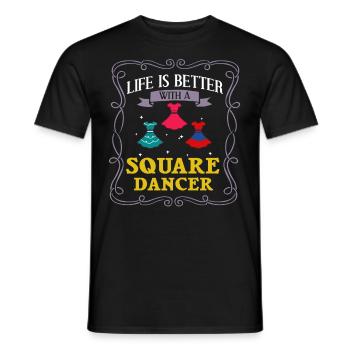 Square Dance Musik Caller Volkstanz Tänzer Usa - Männer T-Shirt - Schwarz - Vorne - AI Model Male 178 light (178cm)