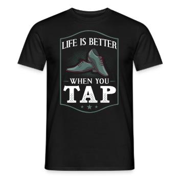 Stepptanz Anfänger Schuhe Musik lernen Tänzer - Männer T-Shirt - Schwarz - Vorne - AI Model Male 178 light (178cm)