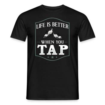 Stepptanz Anfänger Schuhe Musik lernen Tänzer - Männer T-Shirt - Schwarz - Vorne - AI Model Male 178 light (178cm)
