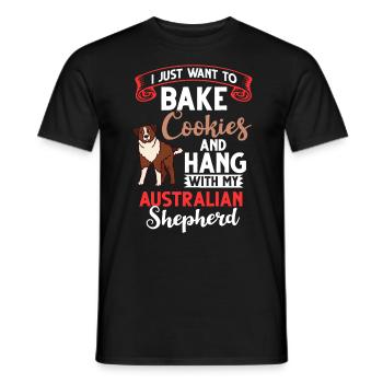 Australian Shepherd Weihnachten Hund Welpe - Männer T-Shirt - Schwarz - Vorne - AI Model Male 178 light (178cm)