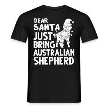 Australian Shepherd Weihnachten Hund Welpe - Männer T-Shirt - Schwarz - Vorne - AI Model Male 178 light (178cm)