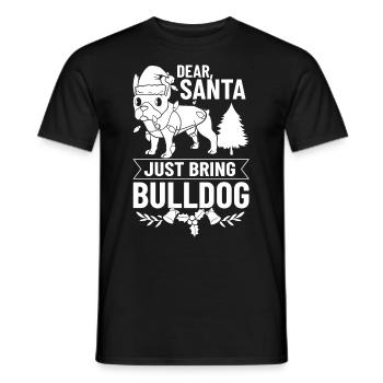 Chien Bulldog anglais Chiots Noël - T-shirt homme - noir - Devant - AI Model Male 178 light (178cm)