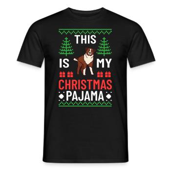 Australian Shepherd Weihnachten Hund Welpe - Männer T-Shirt - Schwarz - Vorne - AI Model Male 178 light (178cm)